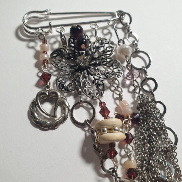 Handmade By Donovan Kilt Brooch Dangle Pin Artisan Upcycled Twice Loved - Picture 3 of 6